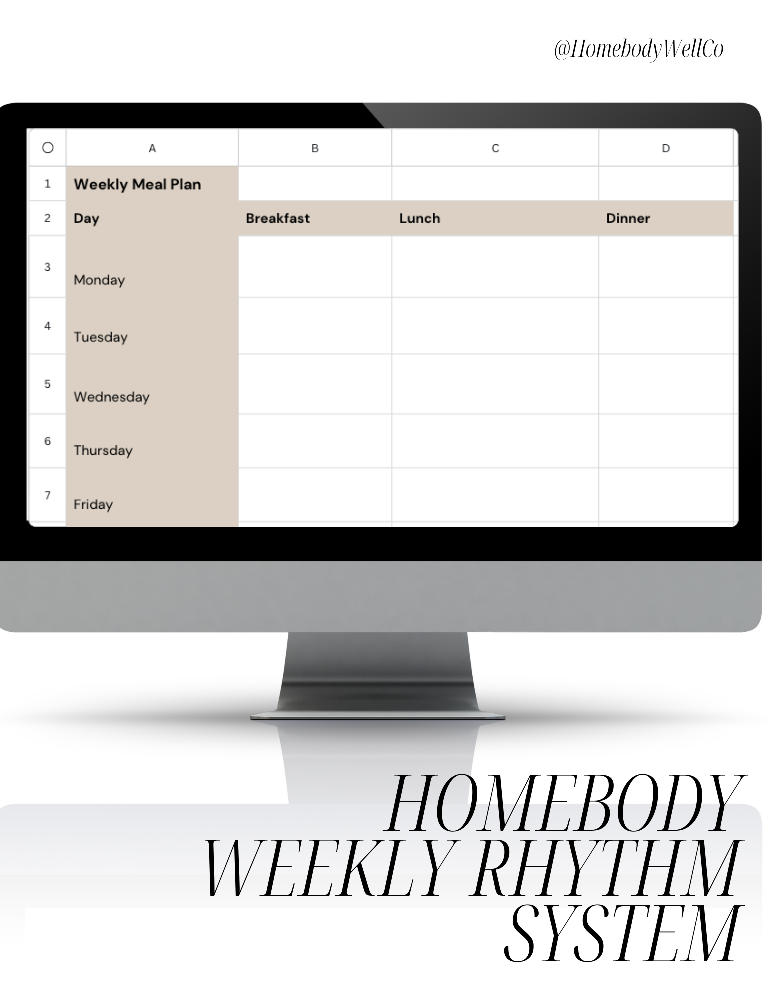✨ The Homebody Weekly Rhythm System (Google Sheets + PDF)