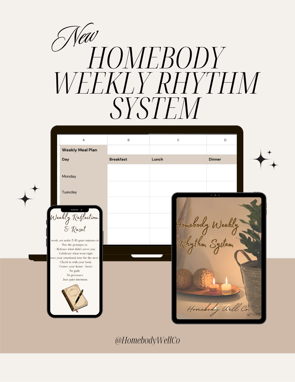✨ The Homebody Weekly Rhythm System (Google Sheets + PDF)